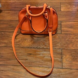 Orange Structured Handbag